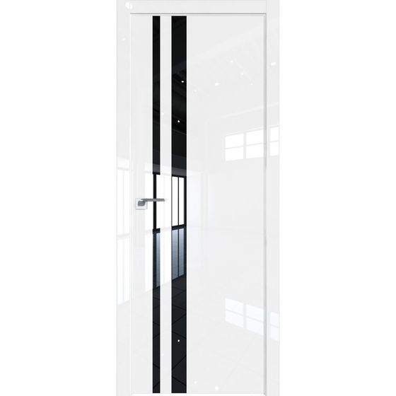 Межкомнатная дверь глянцевая Profil Doors 16LK белый люкс со вставкой