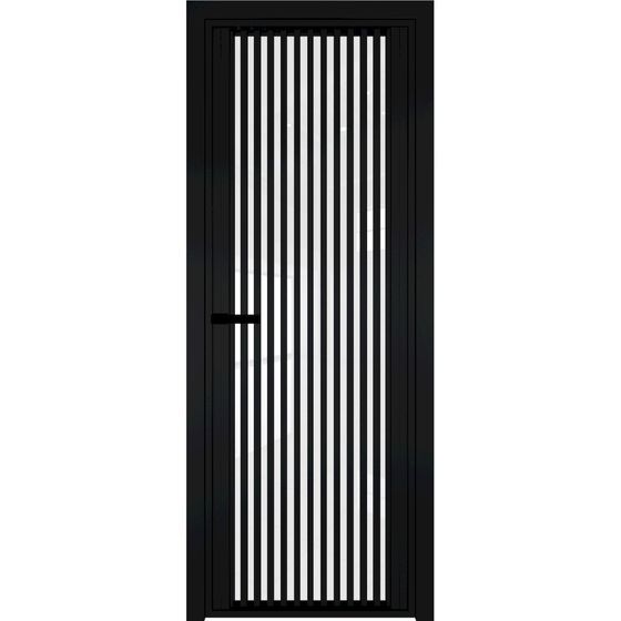 Алюминиевая дверь 3AGP чёрная матовая RAL9005 стекло белый триплекс