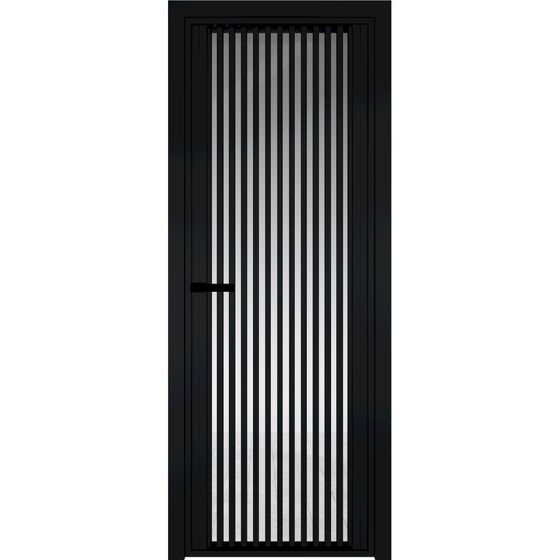 Алюминиевая дверь 3AGP чёрная матовая RAL9005 стекло прозрачное