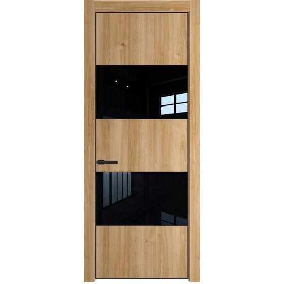 Profil Doors 22NA дуб карамель стекло чёрный лак