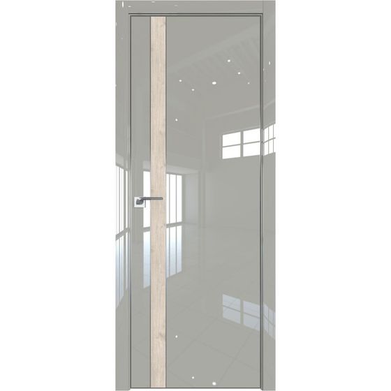 Межкомнатная дверь глянцевая Profil Doors 106LK галька люкс со вставкой