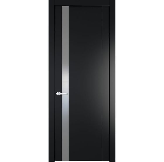 Межкомнатная дверь эмаль Profil Doors 1.2P блэк стекло серебро матлак