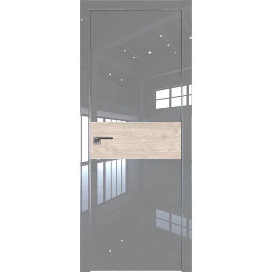 Межкомнатная дверь глянцевая Profil Doors 104LK грей люкс со вставкой