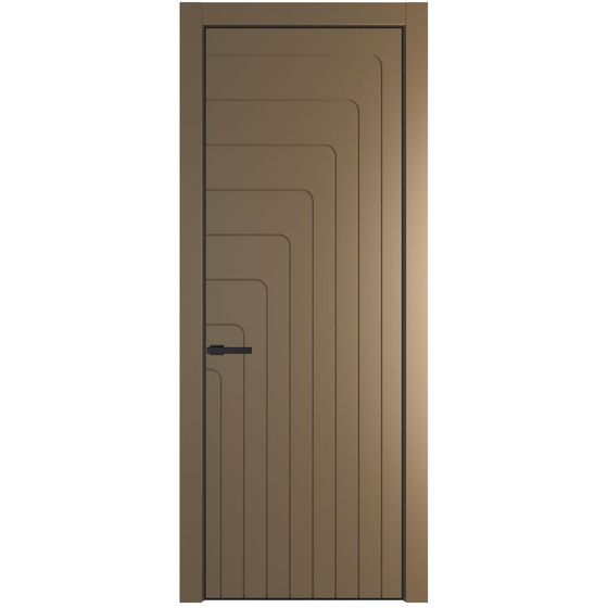 Межкомнатная дверь эмаль Profil Doors 10PA перламутр золото глухая профиль чёрный матовый