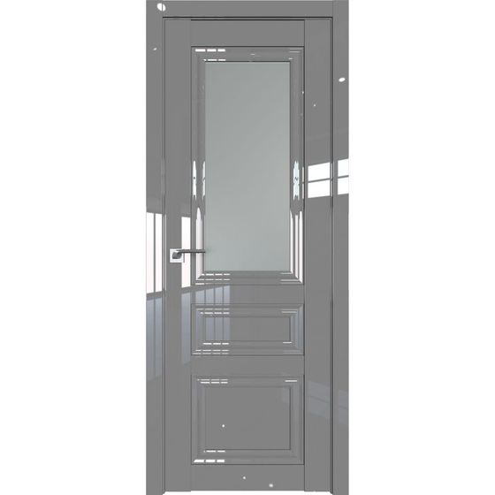 Межкомнатная дверь глянцевая Profil Doors 125L грей люкс остеклённая