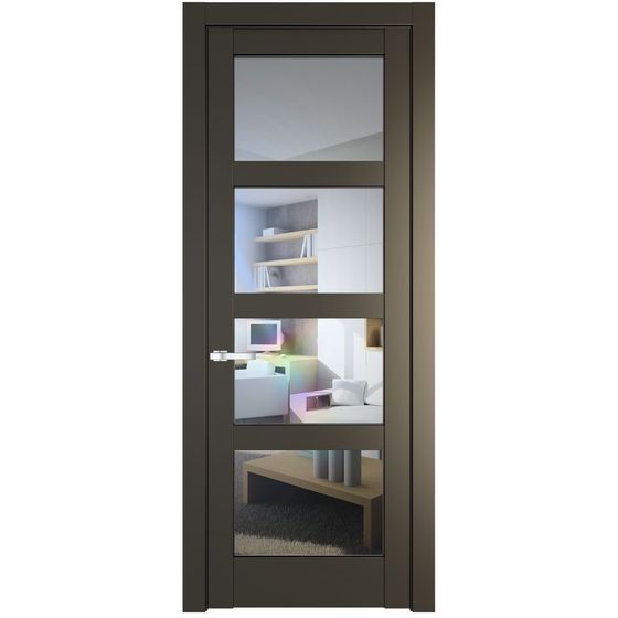 Межкомнатная дверь эмаль Profil Doors 3.4.2PD перламутр бронза стекло прозрачное