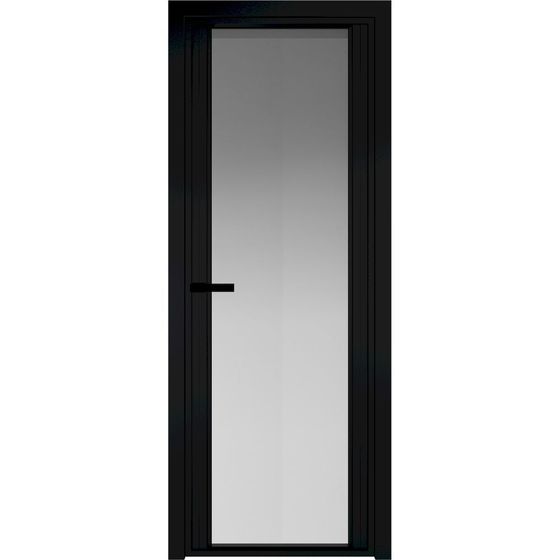Алюминиевая дверь 2AGP чёрная матовая RAL9005 стекло матовое