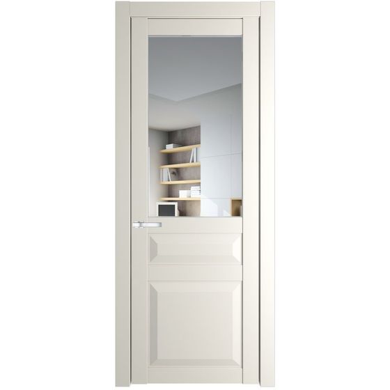 Межкомнатная дверь эмаль Profil Doors 1.5.3PD перламутр белый стекло прозрачное