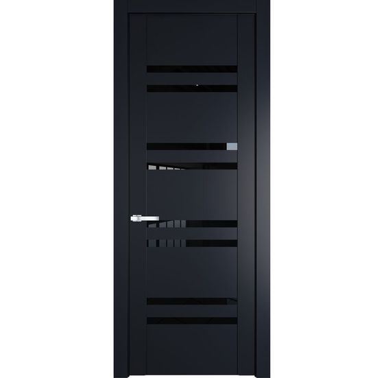 Межкомнатная дверь эмаль Profil Doors 1.6P нэви блу стекло чёрный триплекс