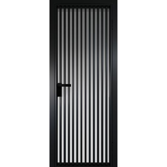 Алюминиевая дверь 11AG чёрная матовая RAL9005 остеклённая