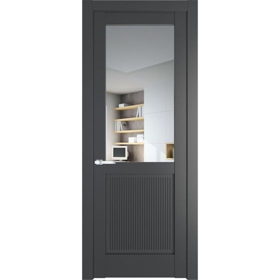 Межкомнатная дверь эмаль Profil Doors 2.2.2PM графит остеклённая