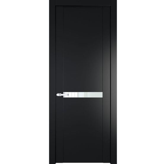 Межкомнатная дверь эмаль Profil Doors 1.4P блэк стекло белый лак