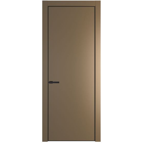 Фото межкомнатной двери эмаль Profil Doors 1PE перламутр золото глухая кромка чёрная