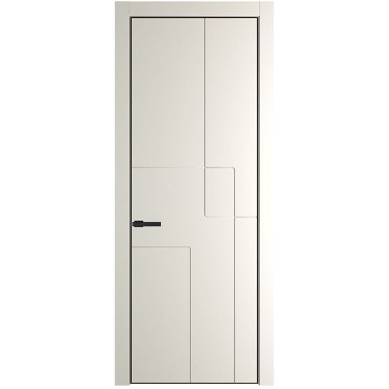 Межкомнатная дверь эмаль Profil Doors 3PA перламутр белый глухая профиль чёрный матовый