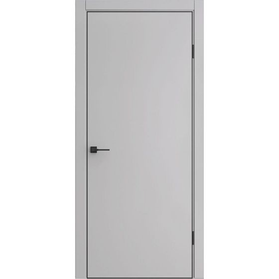 Межкомнатная дверь экошпон ДП 50 silver gray AL black