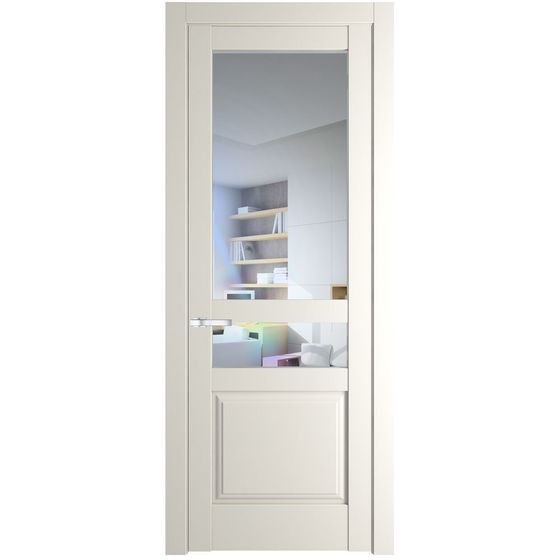 Межкомнатная дверь эмаль Profil Doors 4.5.4PD перламутр белый стекло прозрачное