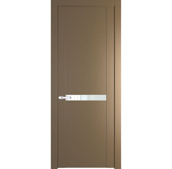 Межкомнатная дверь эмаль Profil Doors 1.4P перламутр золото стекло белый лак