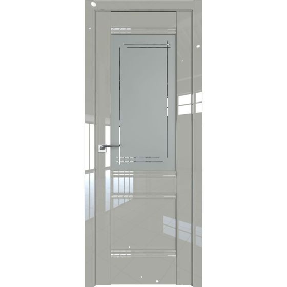 Межкомнатная дверь глянцевая Profil Doors 2L галька люкс остеклённая