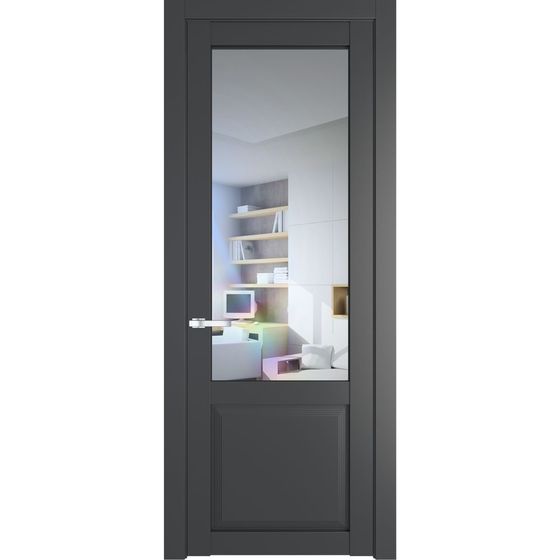 Межкомнатная дверь эмаль Profil Doors 2.2.2PD графит остеклённая