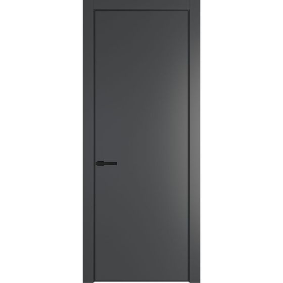 Фото межкомнатной двери эмаль Profil Doors 1PE графит глухая кромка чёрная