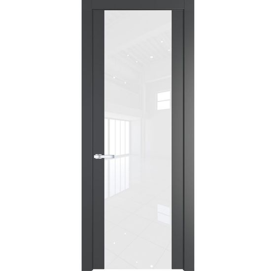 Межкомнатная дверь эмаль Profil Doors 1.7P графит стекло лак классик