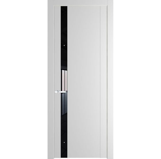 Межкомнатная дверь эмаль Profil Doors 1.2P крем вайт стекло чёрный лак