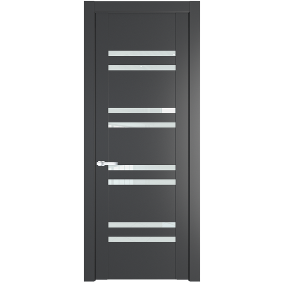 Межкомнатная дверь эмаль Profil Doors 1.6P графит стекло белый триплекс
