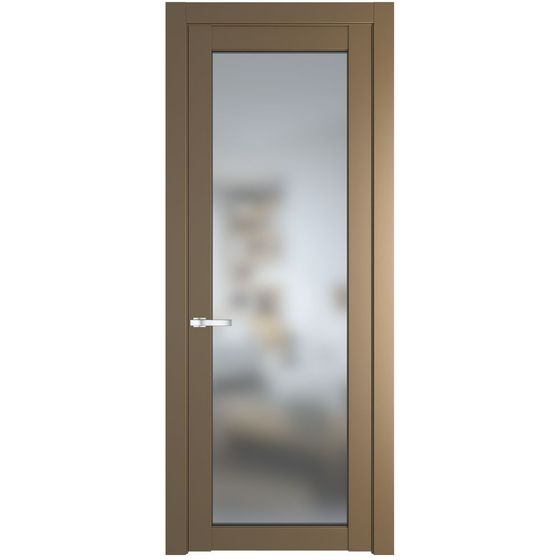 Межкомнатная дверь эмаль Profil Doors 1.1.2PD перламутр золото стекло матовое