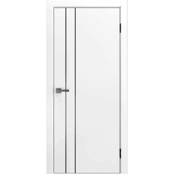 Межкомнатная дверь экошпон ДП 58 white perl AL black
