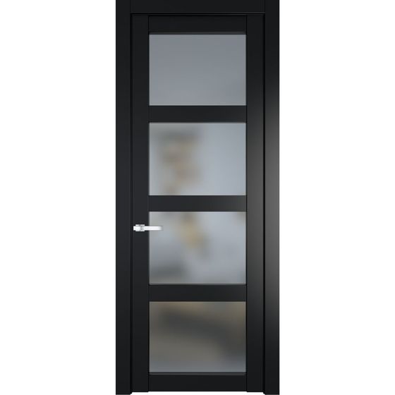 Межкомнатная дверь эмаль Profil Doors 1.4.2PD блэк остеклённая