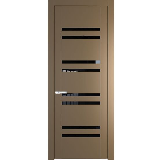 Межкомнатная дверь эмаль Profil Doors 1.6P перламутр золото стекло чёрный триплекс