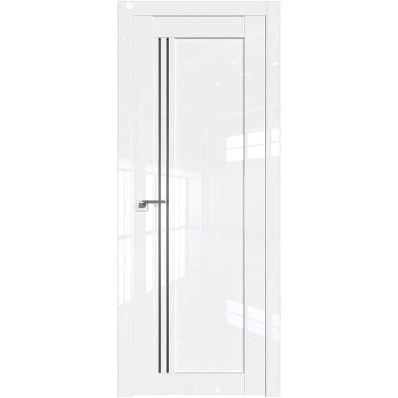 Межкомнатная дверь глянцевая Profil Doors 2.50L белый люкс остеклённая