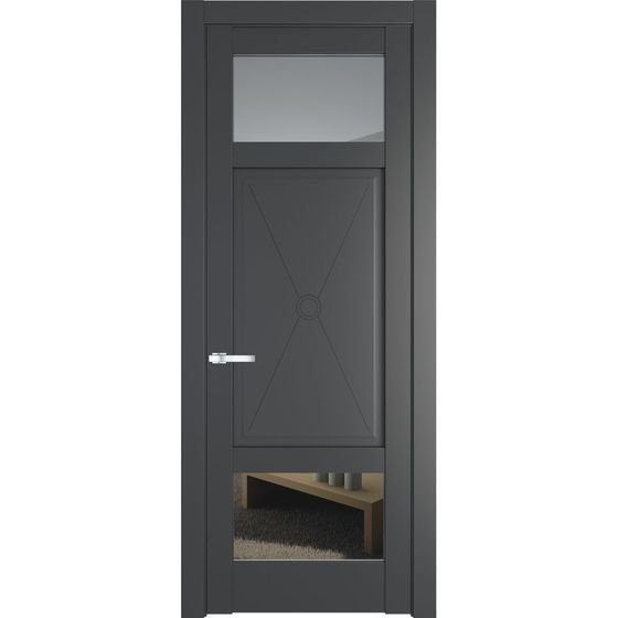 Межкомнатная дверь эмаль Profil Doors 1.3.2PM графит остеклённая