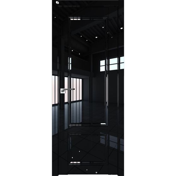 Межкомнатная дверь глянцевая Profil Doors 128L чёрный люкс глухая