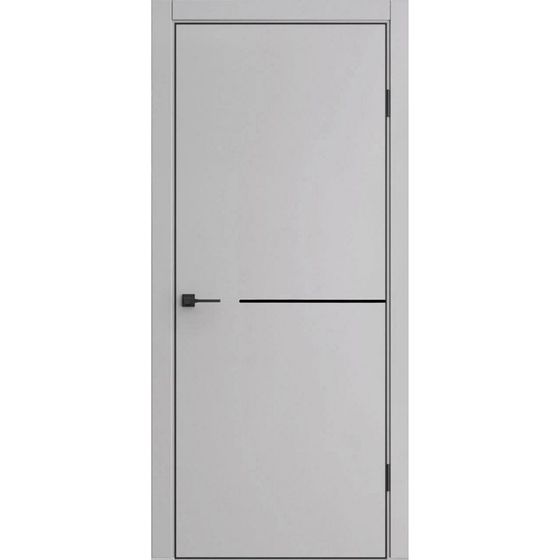 Межкомнатная дверь экошпон ДП 50.1 silver gray ABS black