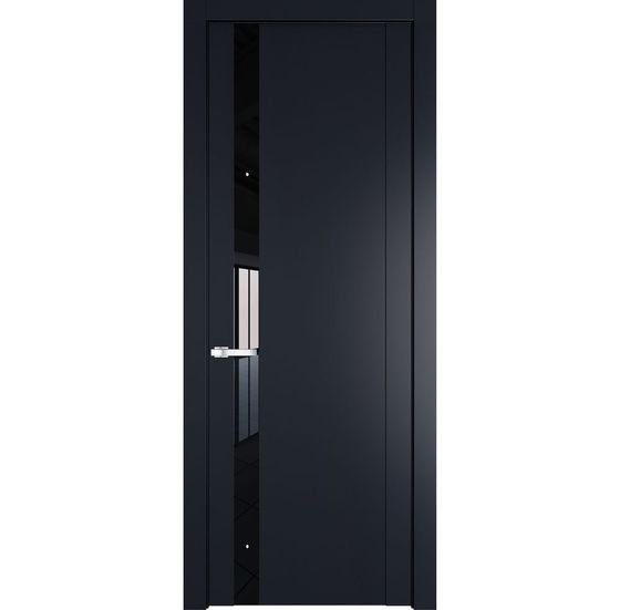 Межкомнатная дверь эмаль Profil Doors 1.2P нэви блу стекло чёрный лак