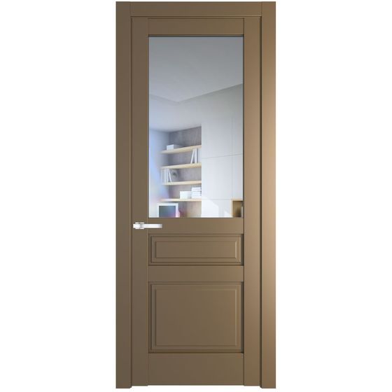 Межкомнатная дверь эмаль Profil Doors 3.5.3PD перламутр золото стекло прозрачное