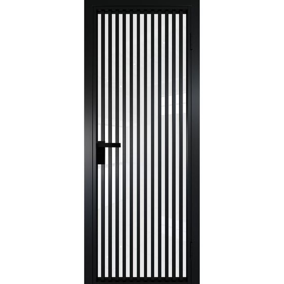 Алюминиевая дверь 11AG чёрная матовая RAL9005 остеклённая