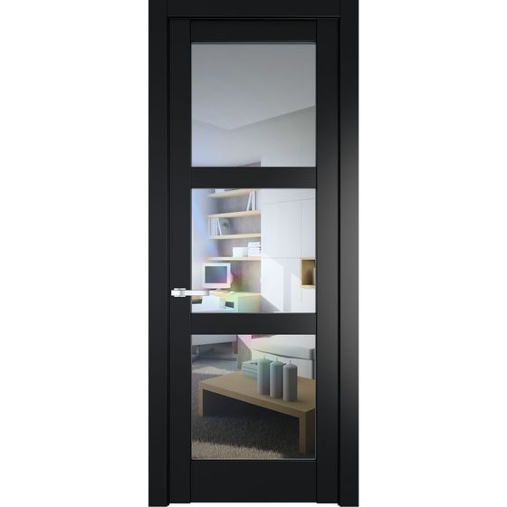 Межкомнатная дверь эмаль Profil Doors 4.6.2PD блэк остеклённая
