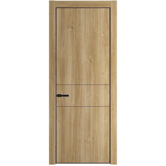 Profil Doors 14NA дуб карамель глухая профиль чёрный матовый