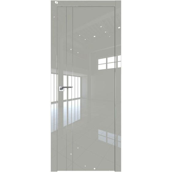 Межкомнатная дверь глянцевая Profil Doors 42LK галька люкс с алюминиевым молдингом