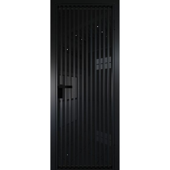 Алюминиевая дверь 11AG чёрная матовая RAL9005 остеклённая