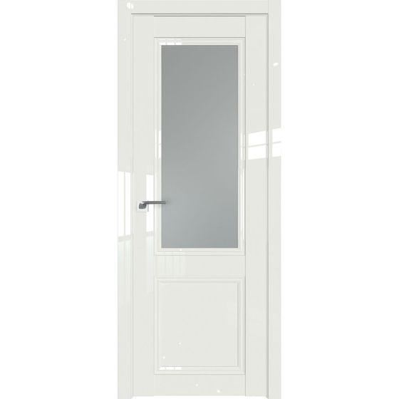 Межкомнатная дверь глянцевая Profil Doors 129L дарк вайт люкс остеклённая