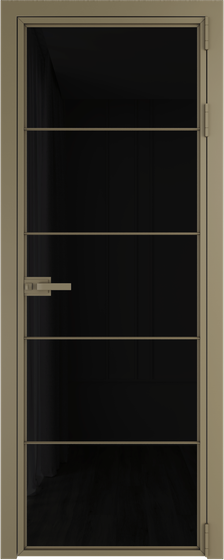 Алюминиевая дверь 5AХ шампань стекло чёрный триплекс