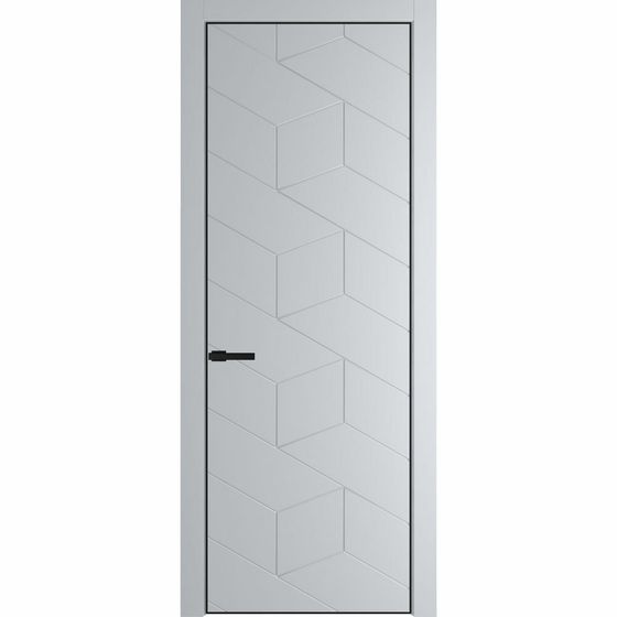 Фото межкомнатной двери эмаль Profil Doors 9PE лайт грей глухая кромка чёрная