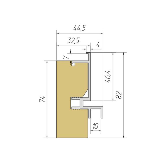 Чертёж скрытой коробки INVISIBLE Profil Doors