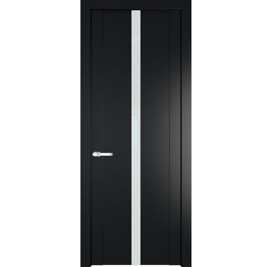Межкомнатная дверь эмаль Profil Doors 1.8P блэк стекло белый лак