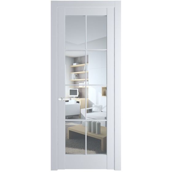 Межкомнатная дверь эмаль Profil Doors 4.1.2 (р.8) PD вайт стекло прозрачное