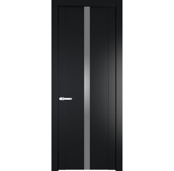 Межкомнатная дверь эмаль Profil Doors 1.8P блэк серебро матлак