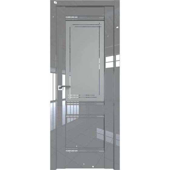 Межкомнатная дверь глянцевая Profil Doors 2L грей люкс остеклённая